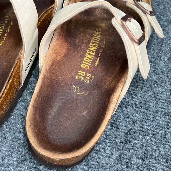 Birkenstock Mayari Sandals Womens Size 7 Cream Birko-Flor Buckle Strap Flip Flop - Picture 12 of 12